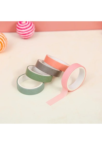 B Tarzı Çok Renkli Macaron Morandi Renkli Washi Kağıt Maskeleme Bandı Scrapbooking Dekorasyon Dergisi Dıy Malzeme Için Set (Yurt Dışından)