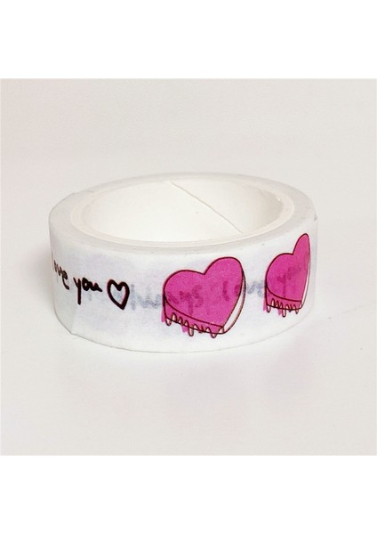 15MMX5M B Stili Ins Sıcak Satış Aşk Kek Desen Washi Bant El Hesabı Etiket Sızdırmazlık Etiketi Dekorasyon Kağıdı Maskeleme Bandı Kırtasiye (Yurt Dışından)