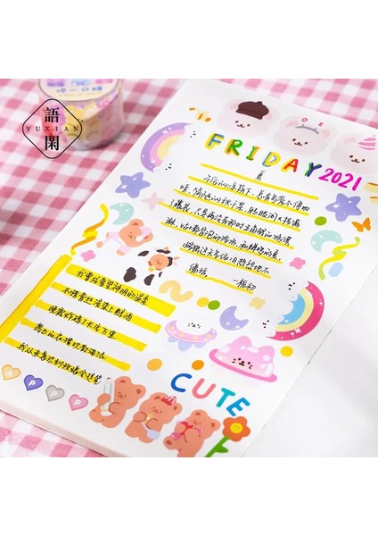 J Tarzı Hayvanlar Kalp Kek Nokta Washi Bantlar Kawaii Yazma Washi Bant Daire Çıkartmalar Diy Dekoratif Günlük Planlayıcısı Scrapbooking (Yurt Dışından) fırsatları