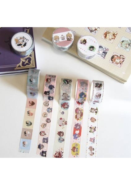 OSS17365H01 Stili Yeni 2cm * 5m Anime Ge Impact Venti Zhongli Dıy Maskeleme Yapıştırıcı Washi Bantlar Çıkartmalar Okul Kırtasiye Cosplay Oyuncaklar (Yurt Dışından) modelleri