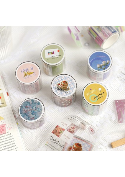 Qingkongwali Tarzı Çok Dekoratif Yapışkan Bantlar Kek Anında Scrapbooking Dıy Kağıt Japon Çıkartmaları 3m (Yurt Dışından)