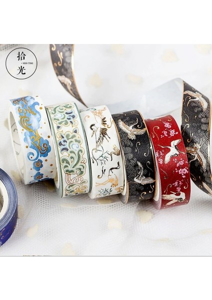 L Tarzı Mavi Altın Dalga Folyo Washi Bant Dıy Dekorasyon Scrapbooking Planlayıcısı Maskeleme Bandı Yapışkan Bant Etiket Etiket Kırtasiye (Yurt Dışından)