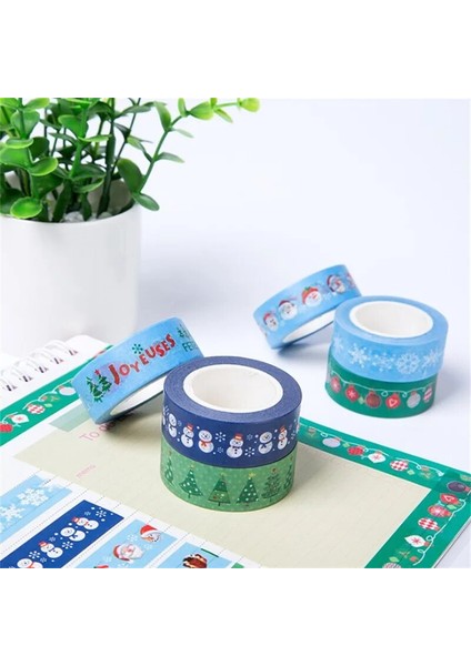 Bir Stil 15MM x Kar Geyiği Noel Ağacı Dekoratif Washi Bant Dıy Scrapbooking Maskeleme Bandı Okul Ofis Tedarik (Yurt Dışından)