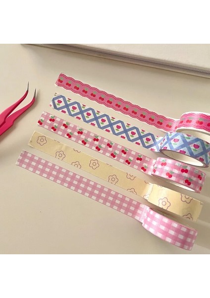 D Stili 5 M Kawaii Kiraz Washi Bant Kızlar Için Scrapbooking Dıy Dekor Dergisi Kore Bant Planlayıcısı Maskeleme Bandı Günlüğü Kırtasiye Sticker (Yurt Dışından) fiyatları