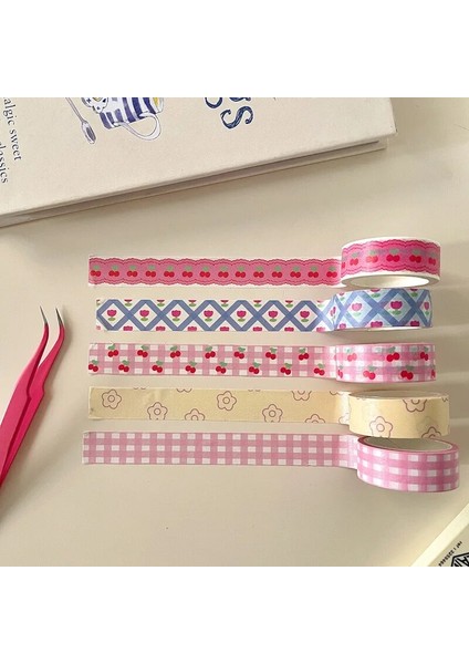 D Stili 5 M Kawaii Kiraz Washi Bant Kızlar Için Scrapbooking Dıy Dekor Dergisi Kore Bant Planlayıcısı Maskeleme Bandı Günlüğü Kırtasiye Sticker (Yurt Dışından) fırsatları