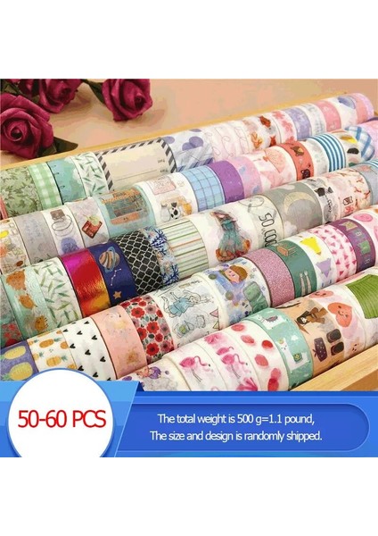 Bifeng Shop Noel A 48 Stili Ayarla 500G = 1.1 Pound Washi Bantlar Set Karalama Defteri Günlüğü Etiket Kawaii Maskeleme Bantları Dekoratif Kırtasiye (Yurt Dışından)