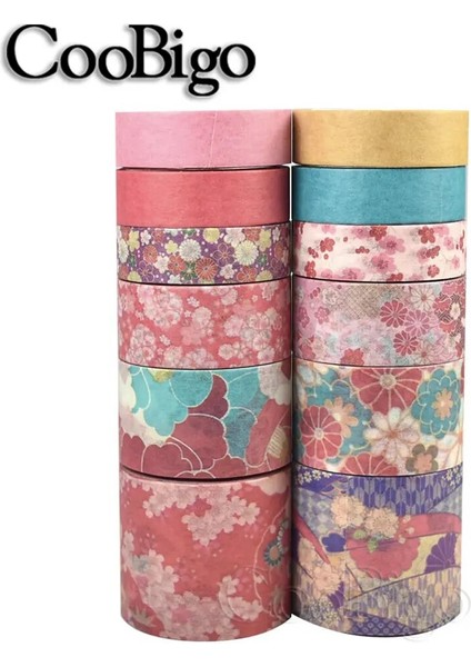 No.6 Tarzı 12ROLLSET Yeşil Bitki Washi Bant Düz Renk Maskeleme Bandı Dekoratif Yapışkan Bant Sticker Scrapbooking Günlüğü Kırtasiye Tedarik (Yurt Dışından)