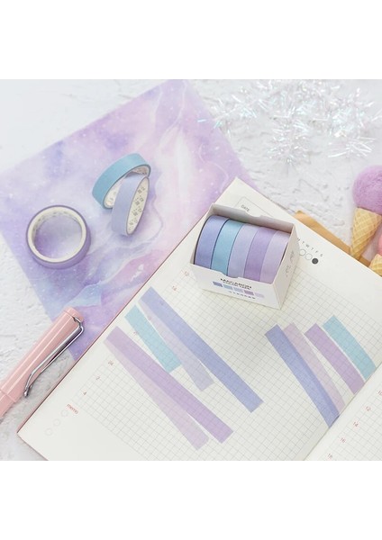 C Stili Ack Favori Serisi Renkli Washi Bant Seti Diy Scrapbooking Sticker Etiket Maskeleme Bandı Okul Ofis Tedarik (Yurt Dışından) fırsatları