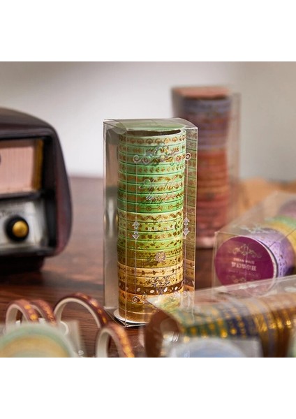 No.4 Tarzı Washi Bant Seti Altın Varak Dekoratif Yapışkan Bant Scrapbooking Şeritler Günlüğü Dekorasyon Kawaii Kırtasiye Maskeleme Bandı (Yurt Dışından) indirimleri