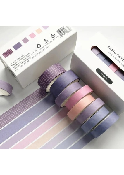 E Stili Washi Bant Seti Izgara Renkli Maskeleme Bandı Sanat ve El Sanatları Için Dekoratif Kağıt Bant Hediye Paketleme Scrapbooking Etiketleme (Yurt Dışından) fırsatları