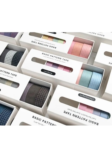 E Stili Washi Bant Seti Izgara Renkli Maskeleme Bandı Sanat ve El Sanatları Için Dekoratif Kağıt Bant Hediye Paketleme Scrapbooking Etiketleme (Yurt Dışından) indirimleri