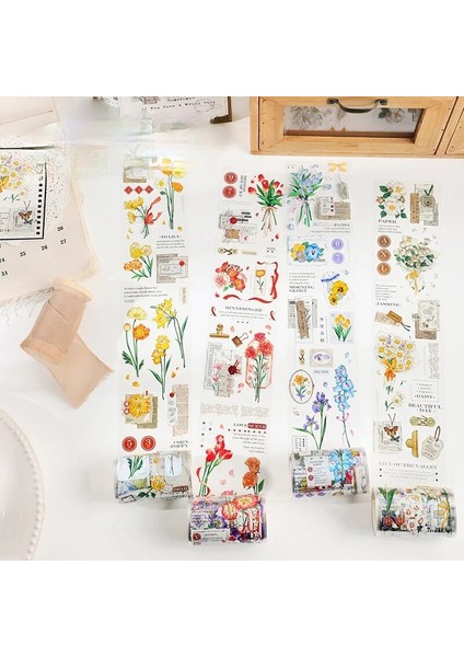 Bir Stil Geniş 6.5cm Çiçek Nimet Serisi Maskeleme Washi Bant Dekoratif Kristal Mürekkep Yapışkan Bant Decora Diy Scrapbooking Sticker Etiket (Yurt Dışından) fiyatları