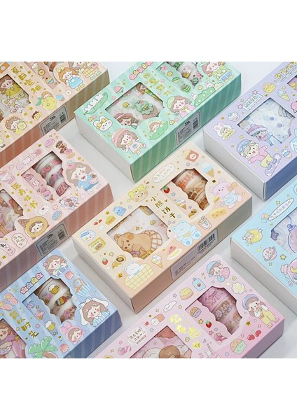 No.5 Tarzı Et Sweet Girly Life Altın Varak Washi Bant Çıkartmalar Seti Scrapbooking Diy Günlük Tutma Kırtasiye Tasarımcısı Maske Hediye (Yurt Dışından)