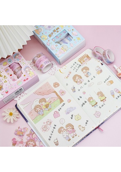 No.5 Tarzı Et Sweet Girly Life Altın Varak Washi Bant Çıkartmalar Seti Scrapbooking Diy Günlük Tutma Kırtasiye Tasarımcısı Maske Hediye (Yurt Dışından)