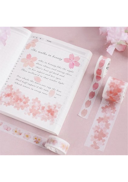 Bir Stil 3pcsbox Sakura Çiçek Washi Bant Sticker Dıy Scrapbooking Geniş Maskeleme Bandı Dekoratif Kendinden Yapışkanlı Çıkartmalar Kawaii Kırtasiye (Yurt Dışından) modelleri