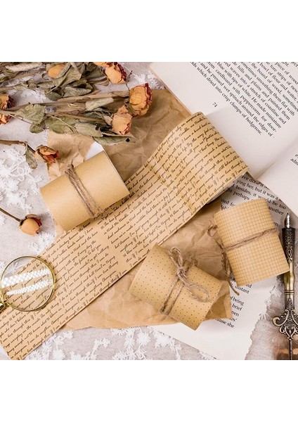 B Tarzı Dimi 60MM * 3m Kraft Kağıt Etiket Bant Kafes Mektup Yapışkanlı Etiket Dıy Mermi Günlük Tutma Dekor Kırtasiye Okul Kaynağı (Yurt Dışından)