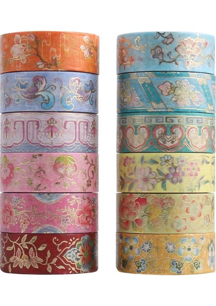 No.3 Tarzı Altın Folyo Washi Bant Dekoratif Washitape Kırtasiye Yıldızlı Gökyüzü Japon Yapışkanlı Çıkartmalar Okul Malzemeleri 2m Maskeleme Bandı (Yurt Dışından)