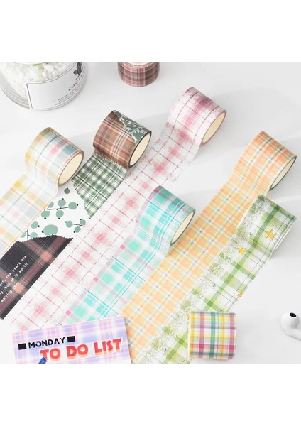 1-Ben Tarzı 40MM Geniş Izgara Washi Bant Dekoratif Renkli Scrapbooking Için Maskeleme Bantları Dıy Dekor El Sanatları Kırtasiye (Yurt Dışından) fiyatları