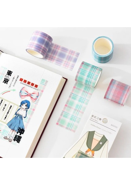1-Ben Tarzı 40MM Geniş Izgara Washi Bant Dekoratif Renkli Scrapbooking Için Maskeleme Bantları Dıy Dekor El Sanatları Kırtasiye (Yurt Dışından) indirimleri