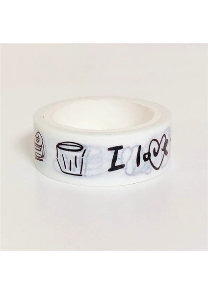 15MMX5M Y Stili Ins Sıcak Satış Aşk Kek Desen Washi Bant El Hesabı Etiket Sızdırmazlık Etiketi Dekorasyon Kağıdı Maskeleme Bandı Kırtasiye (Yurt Dışından)