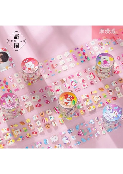 No.1 Tarzı Lazer Kesim Bant, Bear Garden Party Serisi, Elle Boyanmış Karikatür El Hesabı, Dıy Malzeme Dekoratif Çıkartmalar (Yurt Dışından) modelleri