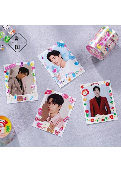 No.1 Tarzı Lazer Kesim Bant, Bear Garden Party Serisi, Elle Boyanmış Karikatür El Hesabı, Dıy Malzeme Dekoratif Çıkartmalar (Yurt Dışından) indirimleri