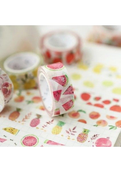 Şeftali Tarzı Sevimli Kawaii Yaz Meyve Zamanı Dekoratif Washi Bant Dıy Scrapbooking Maskeleme Bandı Okul Ofis Tedarik Escolar Papelaria (Yurt Dışından) fırsatları