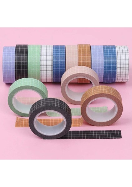 Pg-8 Stili Sevimli 14 Rulo Washi Bant Seti, Dıy Karalama Defteri Için Yapışkan Izgara Maskeleme Dekoratif Bantlar, Hediye Paketleme (0. x 33 T) (Yurt Dışından) fiyatları