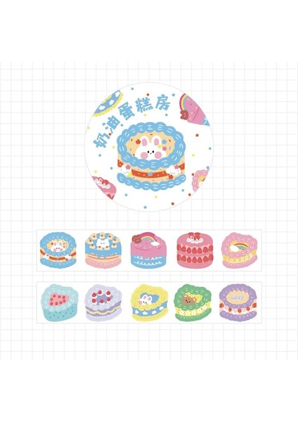 Kek Tarzı 6 Desigeces El Hesabı Teyp Sevimli Çizgi Kız Çıkartmalar Dekoratif Malzeme Scrapbooking Diary Planner (Yurt Dışından)