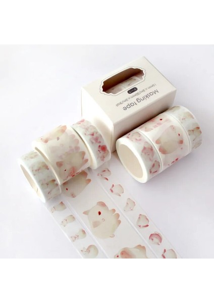 C Stili Japon Dekoratif Deco Kağıt Çiçek Çiçek Kiraz Çiçeği Maskeleme Washi Bant Seti Çıkartmalar El Sanatları ve Scrapbooking (Yurt Dışından)