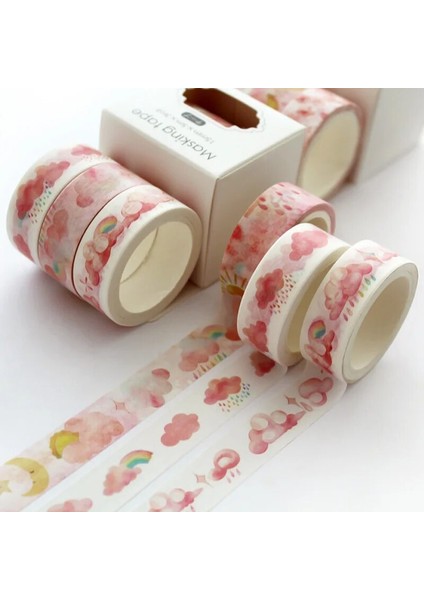 C Stili Japon Dekoratif Deco Kağıt Çiçek Çiçek Kiraz Çiçeği Maskeleme Washi Bant Seti Çıkartmalar El Sanatları ve Scrapbooking (Yurt Dışından) indirimleri