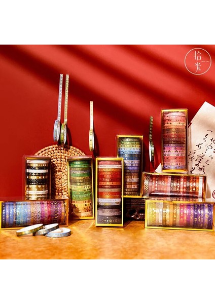 Bir Stil 20 Rulo Washi Bant Seti Folyo Altın Ince Dekoratif Maskeleme Washi Bantlar Scrapbooking Hediye Paketleme Için 2mm Geniş Diy Kağıt Bant (Yurt Dışından)