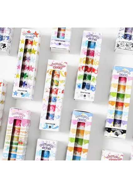 No.5 Tarzı 8 Rollset Kawaii Washi Bantlar Set Dekoratif Maskeleme Bandı Diy Scrapbooking Albümü Günlüğü Etiket Etiket Sevimli Japon Kırtasiye (Yurt Dışından) fırsatları