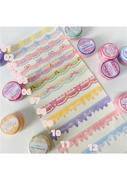 Desen 05 Stili 5 M Kore Sevimli Dantel Ilmek Krem Yapışkan Bant Kawaii Maskeleme Washi Bant Planlayıcısı El Hesabı Dıy Dekoratif Etiket Kırtasiye (Yurt Dışından)