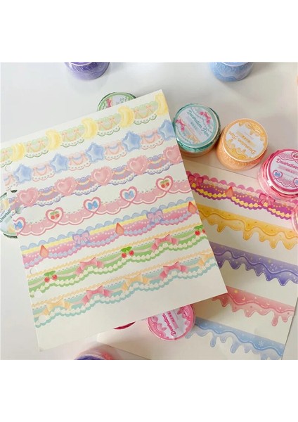 Desen 05 Stili 5 M Kore Sevimli Dantel Ilmek Krem Yapışkan Bant Kawaii Maskeleme Washi Bant Planlayıcısı El Hesabı Dıy Dekoratif Etiket Kırtasiye (Yurt Dışından)