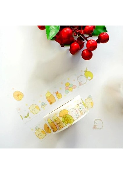 Sumikko Gurashi W Stili 20MM Sevimli Washi Bant Japon Totoro Rilakkuma Dekoratif Bant Çiçekler Sumikko Gurarapbooking Kawaii Izgara Yapışkan Bant (Yurt Dışından)