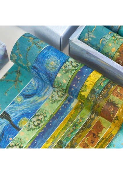 Bir Stil Van Gogh Washi Bant Seti Washi Maskeleme Dekoratif Bantlar Diy Dekor Planlayıcıları Için Scrapbooking Yapıştırıcı Okul Parti Malzemeleri (Yurt Dışından)
