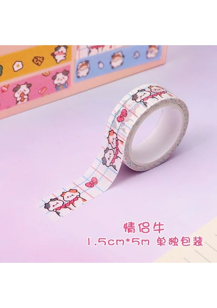No.4 Tarzı Ute Buzağı Washi Bant Kawaii Maskeleme Karikatürler Renkli Bant Dekoratif Yapışkan Bant Sticker Karalama Defteri Günlüğü Kırtasiye (Yurt Dışından) modelleri