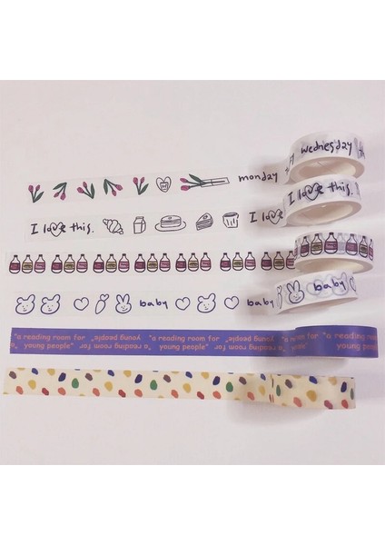 15MM x 5m Tuzi Stili Ins Satış Basit Sevimli Washi Bant Japonya El Kitabı Diy Dekoratif Maskeleme Bantları Sızdırmazlık Çıkartmaları Kawaii Karikatür Öğrenci Kırtasiye (Yurt Dışından) modelleri