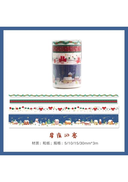 E Stili Ristmas Karnaval Maskeleme Washi Bant Retro Festivali Sanat Dekoratif Yapışkan Bant Diy Scrapbooking Sticker Etiket Kırtasiye (Yurt Dışından)