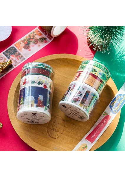 E Stili Ristmas Karnaval Maskeleme Washi Bant Retro Festivali Sanat Dekoratif Yapışkan Bant Diy Scrapbooking Sticker Etiket Kırtasiye (Yurt Dışından)