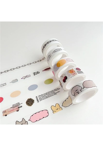 No.5 Tarzı Koreli Ins Basit Stil Karikatür Washi Bant Fotoğraf Kartı Sızdırmazlık Etiketi El Hesabı Yaratıcı Dekoratif Bant Kırtasiye 5m (Yurt Dışından) fırsatları