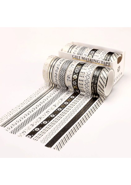 Kedi Stili 10ROLLSBOX Washi Bant Seti Güzel Ince Dergisi Günlüğü Fotoğraf Albümü Karalama Defteri Maskeleme Bantları Bronzlaştırıcı Japon Etiket Kaynağı (Yurt Dışından)