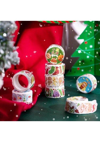 B Tarzı Merry Christmas Karikatür Maskeleme Washi Bant Kalıp Kesme Dekoratif Yapışkan Bant Diy Scrapbooking Sticker Etiket Kırtasiye (Yurt Dışından) fiyatları