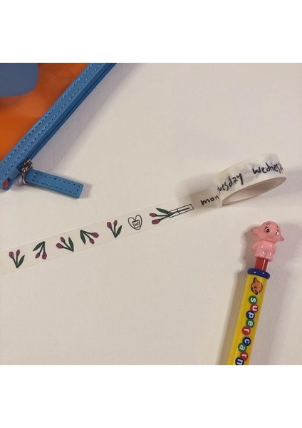 15MM x 5m Hua Stili Ins Satış Basit Sevimli Washi Bant Japonya El Kitabı Diy Dekoratif Maskeleme Bantları Sızdırmazlık Çıkartmaları Kawaii Karikatür Öğrenci Kırtasiye (Yurt Dışından)