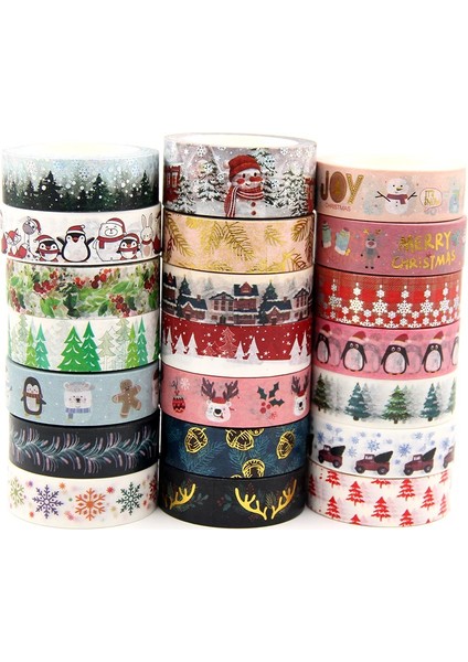 G294 Stili 2021 Yeni M Merry Christmas Kar Kardan Adam Geyik Ağacı Dekoratif Washi Bant Dıy Scrapbooking Maskeleme Bandı Okul Ofis Tedarik (Yurt Dışından) fırsatları