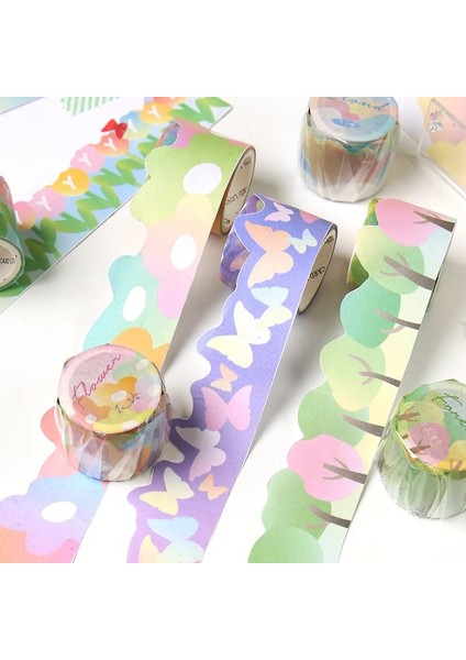 No.5 Tarzı Kore Ins Çiçek Kelebek Washi Bant Yaratıcı Ebru Sızdırmazlık Etiket Kartı Fotoğraf Kırtasiye Dekoratif Bantlar Okul Malzemeleri (Yurt Dışından) fiyatları