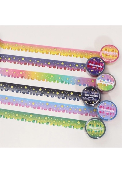 No.5 Tarzı 5m Yıldızlı Gökyüzü Bulut Perde Washi Maskeleme Bandı Scrapbooking Dergisi Dekoratif Yapışkan Bant Dıy Günlüğü Albümü Malzeme Kırtasiye (Yurt Dışından)