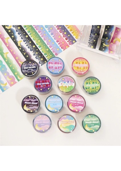 No.5 Tarzı 5m Yıldızlı Gökyüzü Bulut Perde Washi Maskeleme Bandı Scrapbooking Dergisi Dekoratif Yapışkan Bant Dıy Günlüğü Albümü Malzeme Kırtasiye (Yurt Dışından)