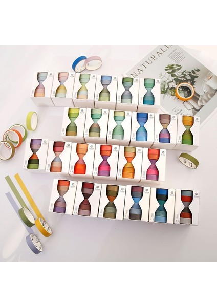 No.17 Stili Et Sevimli Düz Renk Washi Bant Etiket Maskeleme Bandı Kawaii Dekoratif Yapışkan Bant Çıkartmalar Scrapbooking Japon Bant (Yurt Dışından) fırsatları